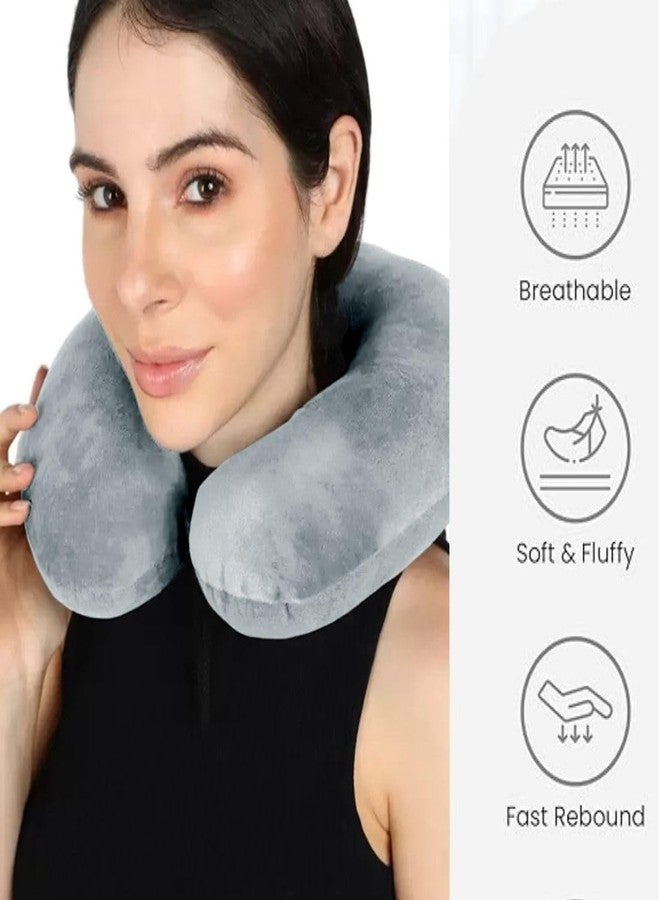 ALN® Premium Velvet Travel Neck Pillow for Travelling and Sleeping in Airplane Flight, Cab, Car, Train, Bus for Men and Women Head Rest Neck Holder Pillow for Pain Relief - Image 5